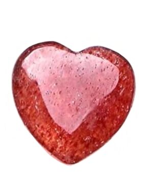 Strawberry Quartz Carved Heart Gemstone Red Pink Love Gem Palm Stone Pocket Rock